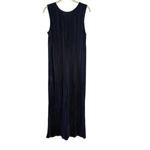 Nic + Zoe Navy Crinkle Pleat Sleeveless Lightweight Dress Sz M